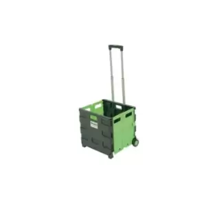 Image of Slingsby Folding Box Trolley With Handle Black/Green