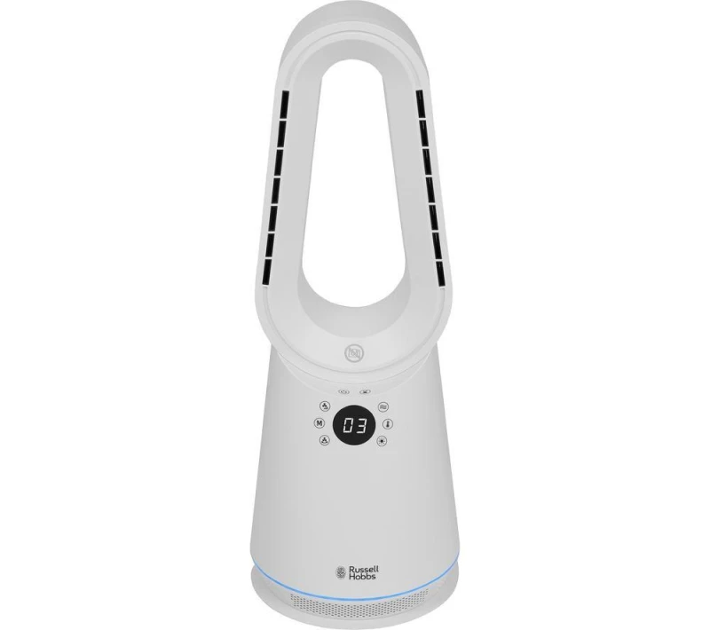 Image of Russell Hobbs RHCBLDL3IN1 Hot & Cool Bladeless Tower Fan - White 5056233838601
