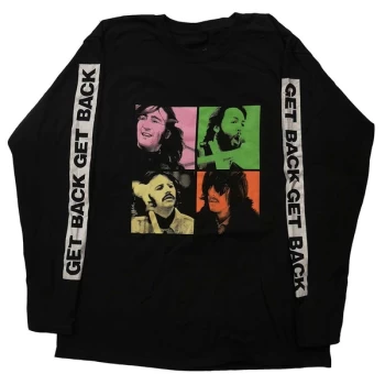 Image of The Beatles - Get Back Studio Shots Unisex Medium T-Shirt - Black