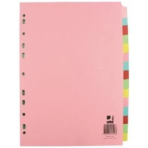Image of Q-Connect A4 Subject Divider Multi-Punched 15 Part Pack of 10 KF01516Q