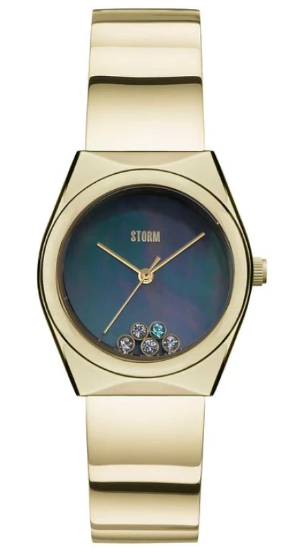 Image of STORM 47552/GD/BK Zinara Gold Black (30mm) Black Mother-of- Watch