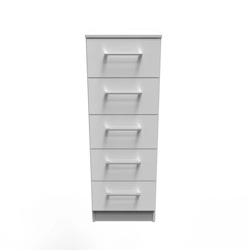 Image of Chester 5 Drawer Tallboy In White (Ready Assembled)