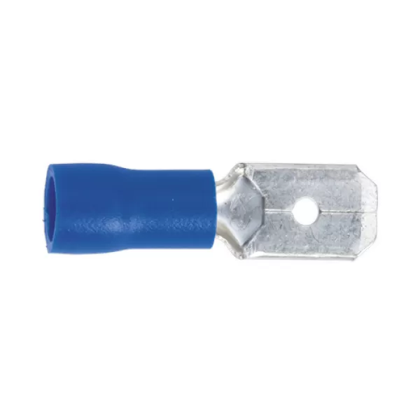 Image of Genuine SEALEY BT21 Push-On Terminal 6.3mm Male Blue Pack of 100