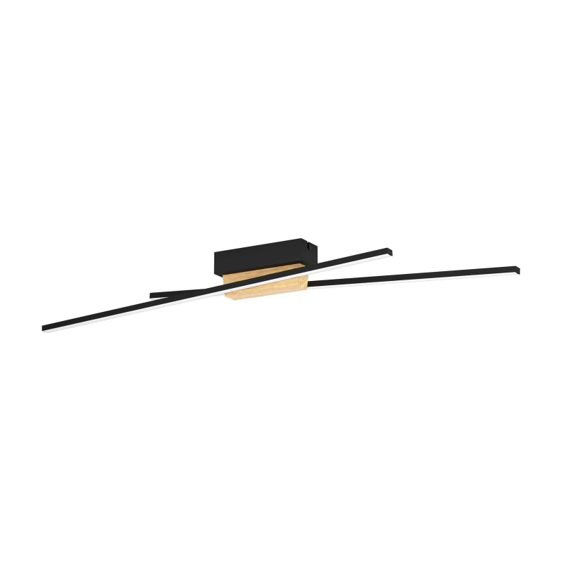 Image of EGLO Eglo Panagria Modern LED Ceiling Light with Wood Accents WBS in Black One Size Unisex 9008606244232