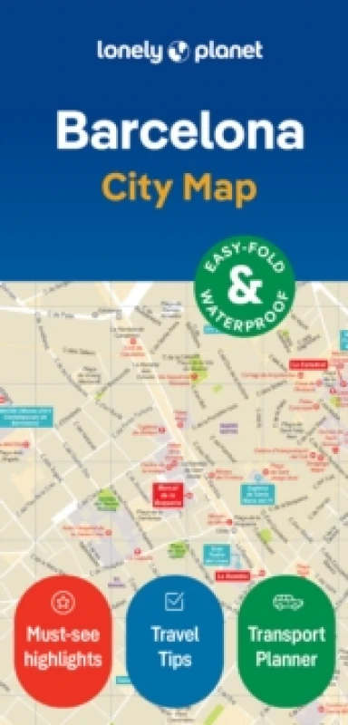 Image of Lonely Planet Barcelona City Map : Durable, Waterproof, Easy-Fold Planning Map with Attractions & Walking Tours Sheet map, folded