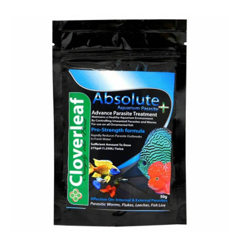 Image of Cloverleaf Absolute Aquarium Parasite+ 50g Fish Treatment Clear