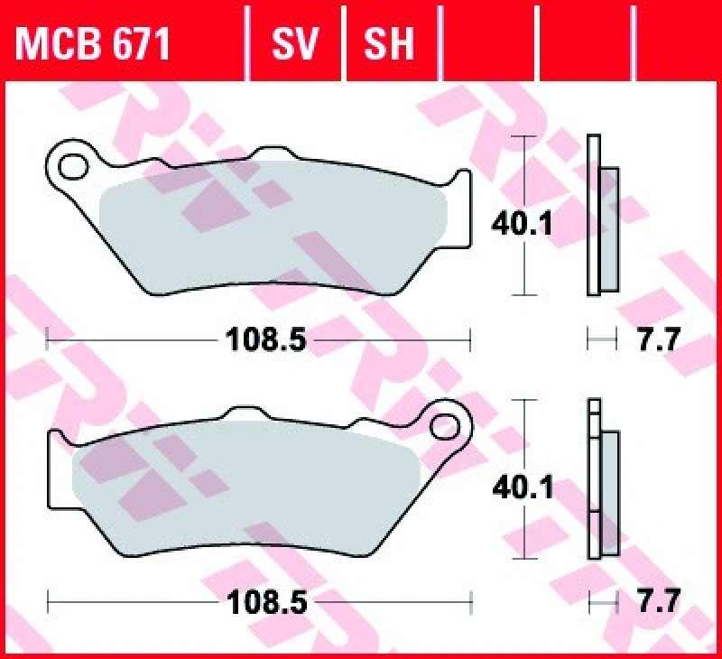 Image of TRW MCB671SV Brake pad set Brake Pad Set,disc brake (402)