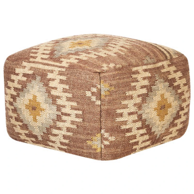 Image of Beliani Pouffe Beel Jute Multicolour