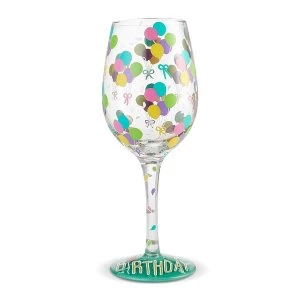 Image of Birthday Balloons Wine Glass