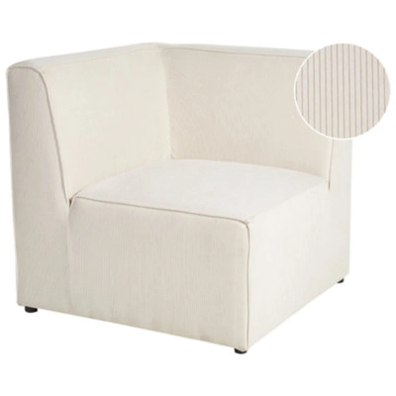 Image of Beliani Corner Seat Lemvig Corduroy Light Beige