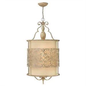 Image of 4 Light Large Ceiling Pendant Brushed Champagne, E14