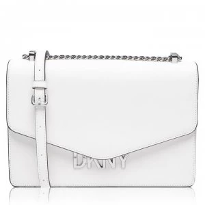 Image of DKNY Flap Over Logo Bag - White WHT