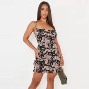 Image of Missguided Cowl Cami Dress Floral - Black