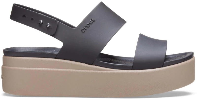 Image of Crocs Women Brooklyn Low Sandals Black / Mushroom 3
