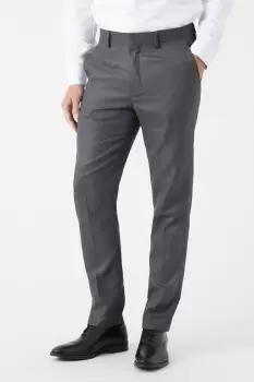 Image of Slim Fit Charcoal Wide Self Stripe Suit Trousers