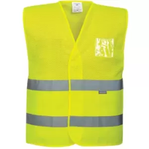 Image of Portwest C494YERL/XL - sz L - XL Hi-Vis Half Mesh Vest - Yellow - Yellow