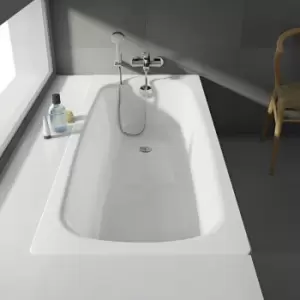 Image of Roca - Contesa Anti Slip Single Ended Steel Bath - 1600mm x 700mm - 2 Tap Hole