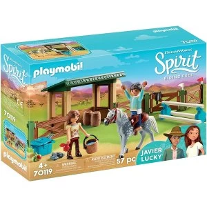 Image of Playmobil DreamWorks Spirit Riding Arena with Lucky and Javier