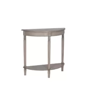 Image of Taupe Pine Wood Half Moon Console Table K/D