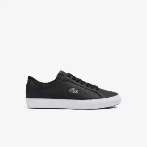 Image of Mens Lacoste Powercourt Leather Trainers Size 11 UK Black & White