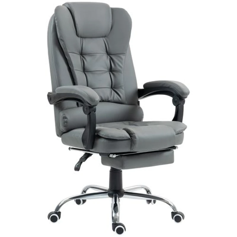 Image of Homcom Executive Office Chair Pu Leather Swivel Chair - Grey 921-084V71GY