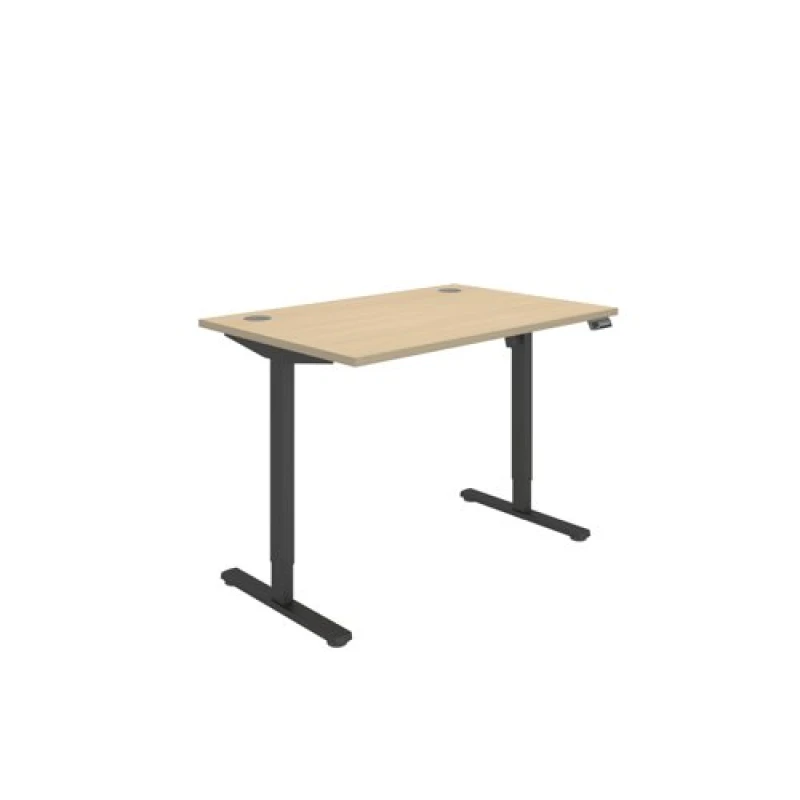 Image of Astin Economy Single Motor Sit/Stand Desk 1200x800x705-1220mm Canadian Oak/Black KF800003