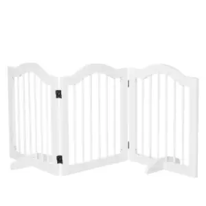 Image of Pawhut Freestanding 3 Pannel Pet Safety Gate w/ Support Feet - White