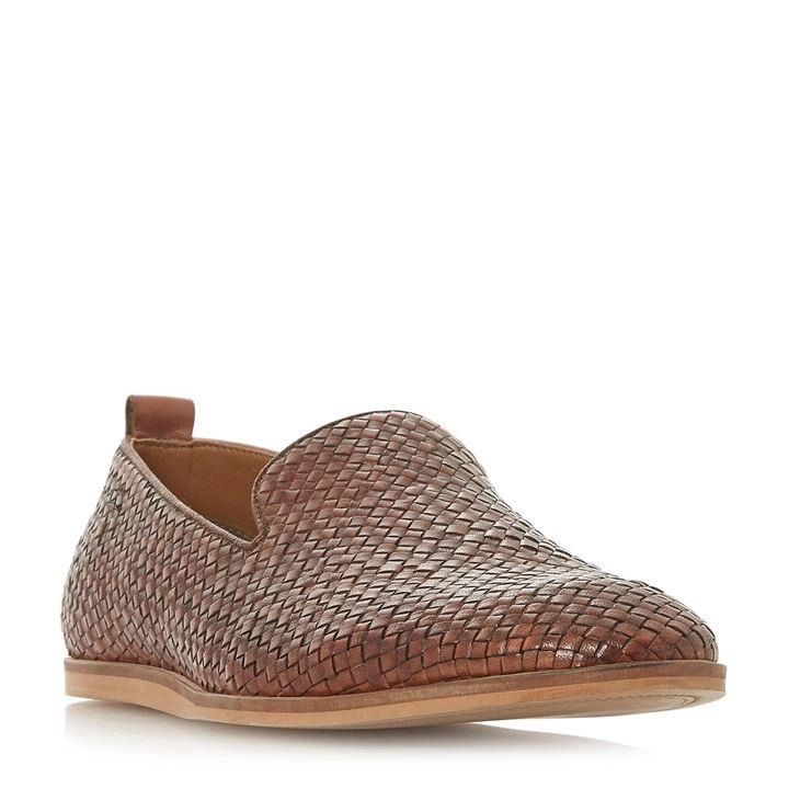 Image of Bertie Tan 'Bayron' Woven Slipper Loafers - 8