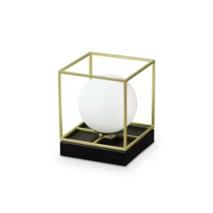 Image of Lingotto Decorative Cube Large Table Lamp Brass Satin, G9