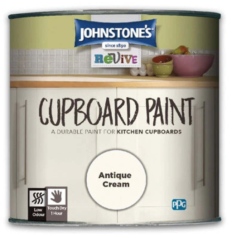 Image of Johnstone's Revive Cupboard Paint Antique Cream 750Ml