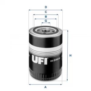 Image of 2354600 UFI Oil Filter Oil Spin-On