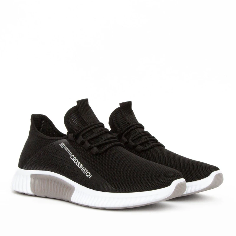 Image of Crosshatch Crosshatch Men Nimbus Trainers in Black Size: 12 Black 12 Male 5059294181198