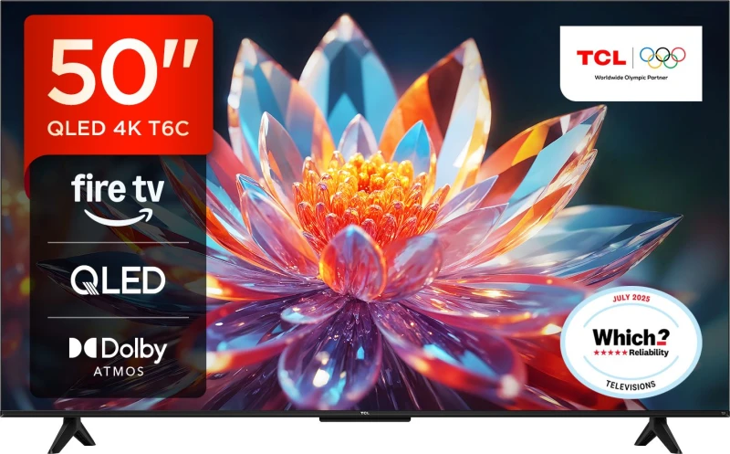 Image of TCL T6C 50" Smart 4K Ultra HD QLED Fire TV [2025] - 50T6C-UK