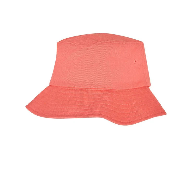 Image of Flexfit by Yupoong Mens Cotton Twill Bucket Hat in Coral Male One Size