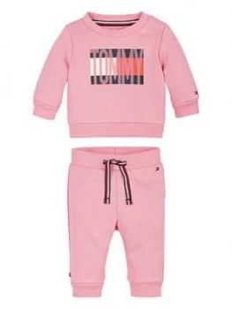 Image of Tommy Hilfiger Baby Girls Flag Tracksuit Outfit