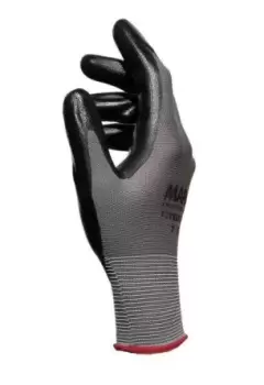 Image of Mapa Ultrane Black Nitrile Work Gloves, Size 10, Large, 2 Gloves