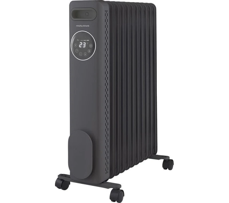 Image of Morphy Richards HeatFlux 2.5kw Portable Oil-Filled Radiator - Grey, Silver/Grey 5056765402691