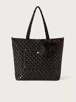 Image of Monsoon Girls Quilted Tote Bag - Black