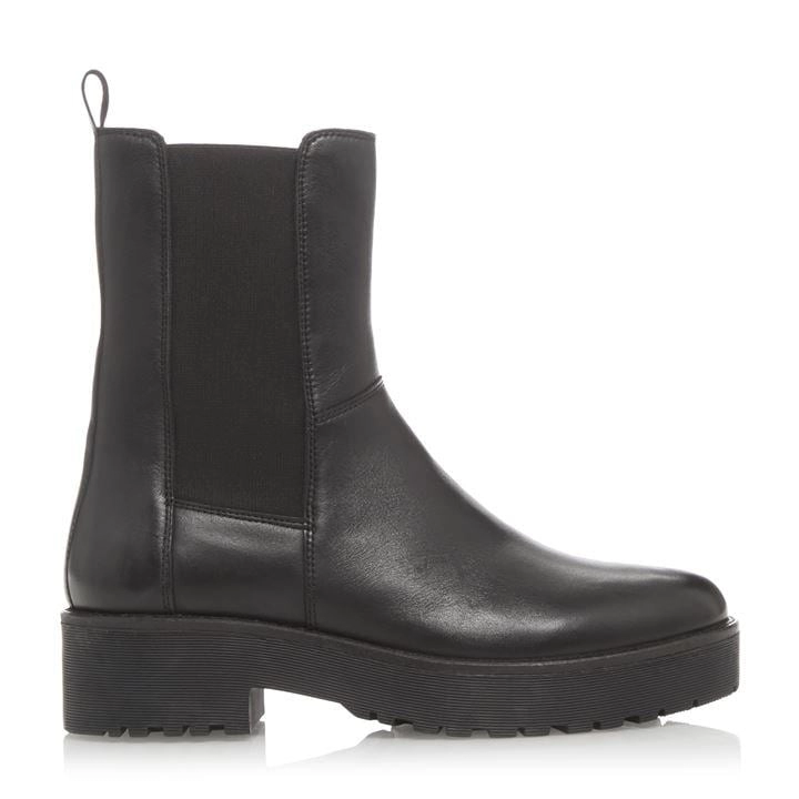 Image of Bertie Black Leather 'Praised' Platform Biker Boots - 3