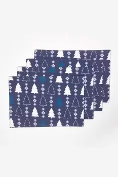 Image of Blue Winterland Christmas Placemats, Set of 4