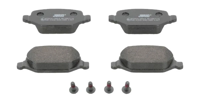 Image of RIDEX 402B0091 Brake pad set Rear Axle, not prepared for wear warning indicator, with anti-squeak plate Brake Pad Set,disc brake (402)