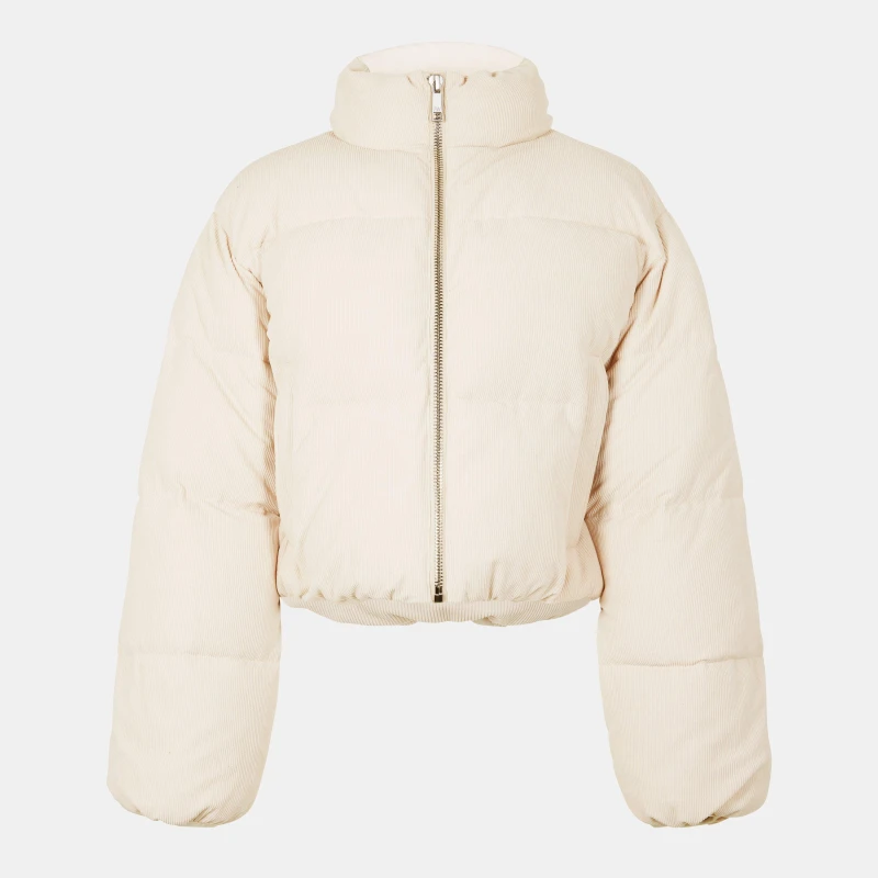 Image of Jack Wills Womens Insulated Weather-Resistant Structured Fit Short Puffer Jacket Cream female 12 (M)