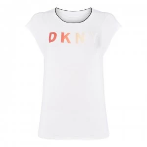 Image of DKNY Rainbow Logo T Shirt - White