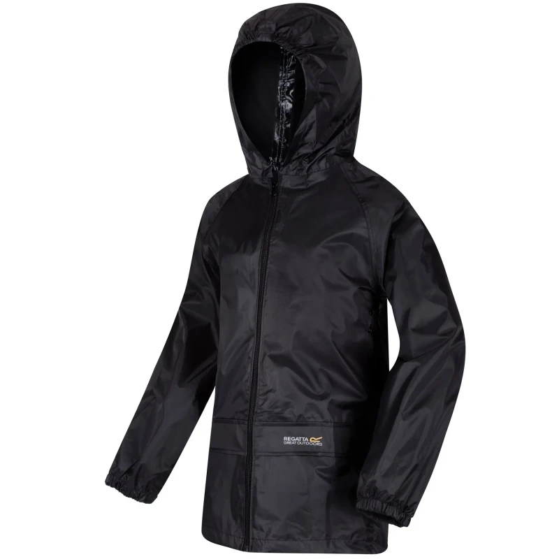 Image of Regatta Storm Jacket Juniors Waterproof Jackets 7 - 8 Years Black 44352303175