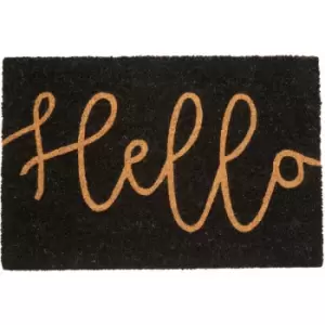Image of Hello Design Door Mat Non Slip Floor Mat Indoor And Outdoor Welcome Mat With Robust Coir For Door Entrances House Entryway Kitchen Outside Porch And