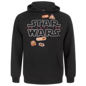 Image of Star Wars Mens The Last Jedi Badges Hoodie (S) (Black)