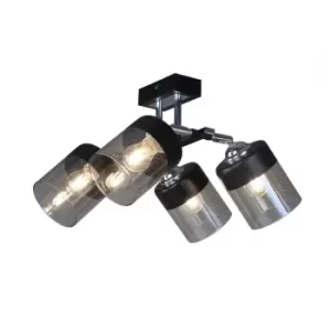 Image of Porto Ceiling Spotlight Clusters, Black, 4x E14