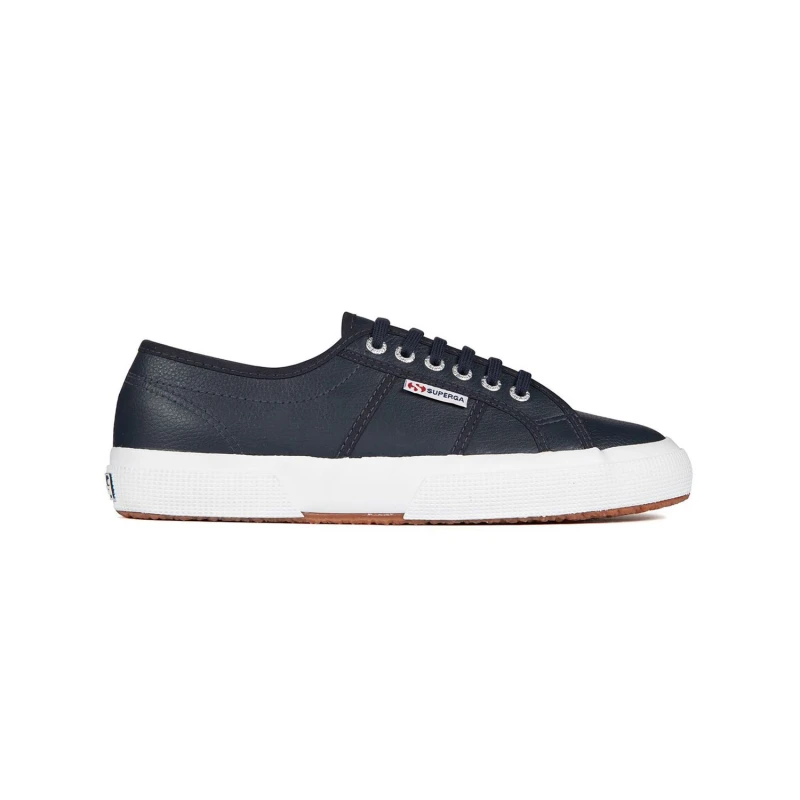 Image of Superga Mens 2750 Efglu Leather Trainers in Baby Blue Size: 3 Baby Blue Male 3