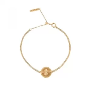 Image of Ladies Olivia Burton Gold Plated 3D Bee Disc Chain Bracelet