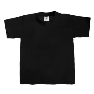 Image of B&C Kids/Childrens Exact 190 Short Sleeved T-Shirt (3-4) (Black)